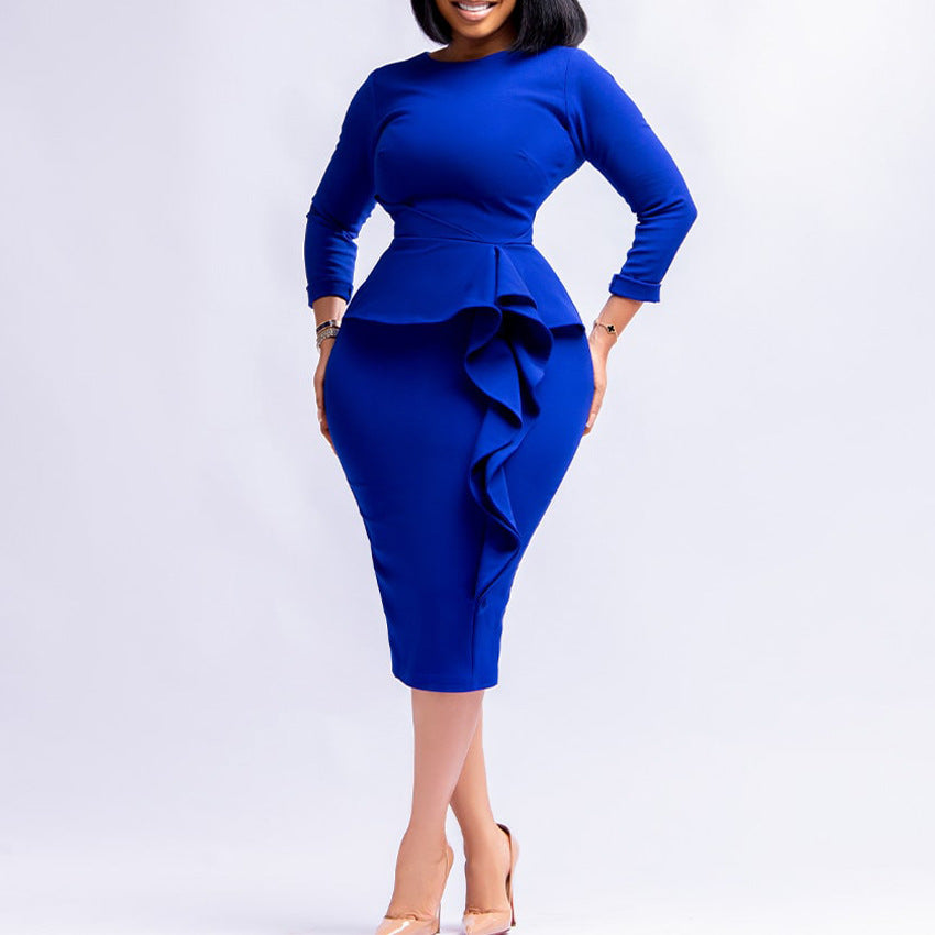Elegant Women's Fitted Long Sleeve Pencil Dress