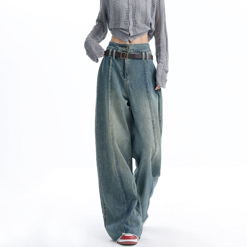 Washed Raw Edge Jeans for Women