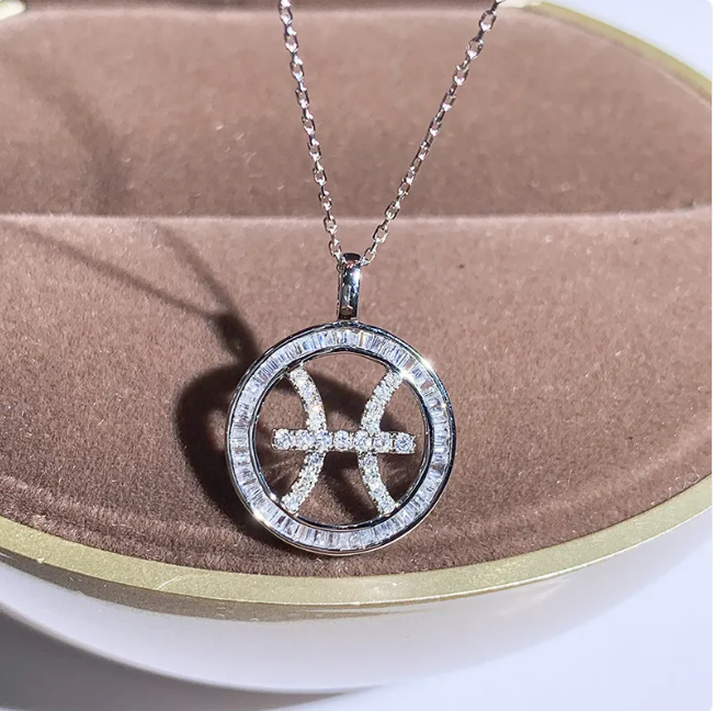 Zircon Pendant Twelve Zodiac Guardian Necklace