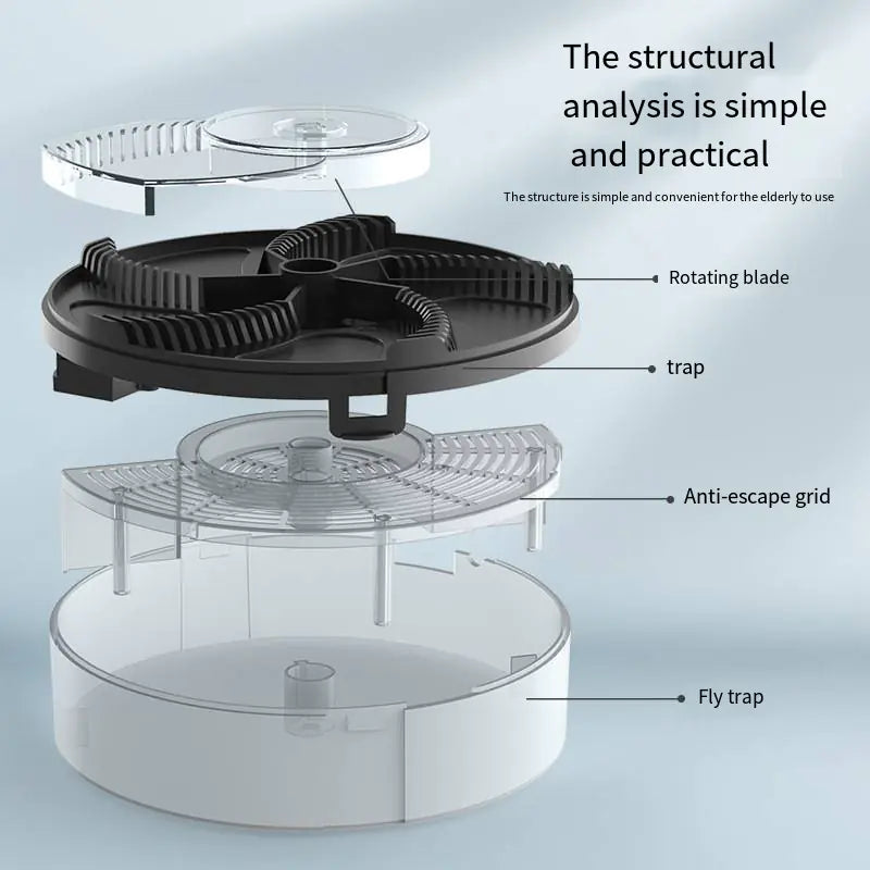 Automatic Mute Rotary Fly Trap for Home Use