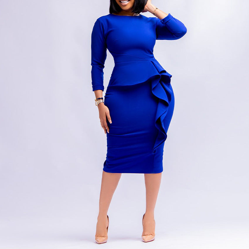 Elegant Women's Fitted Long Sleeve Pencil Dress