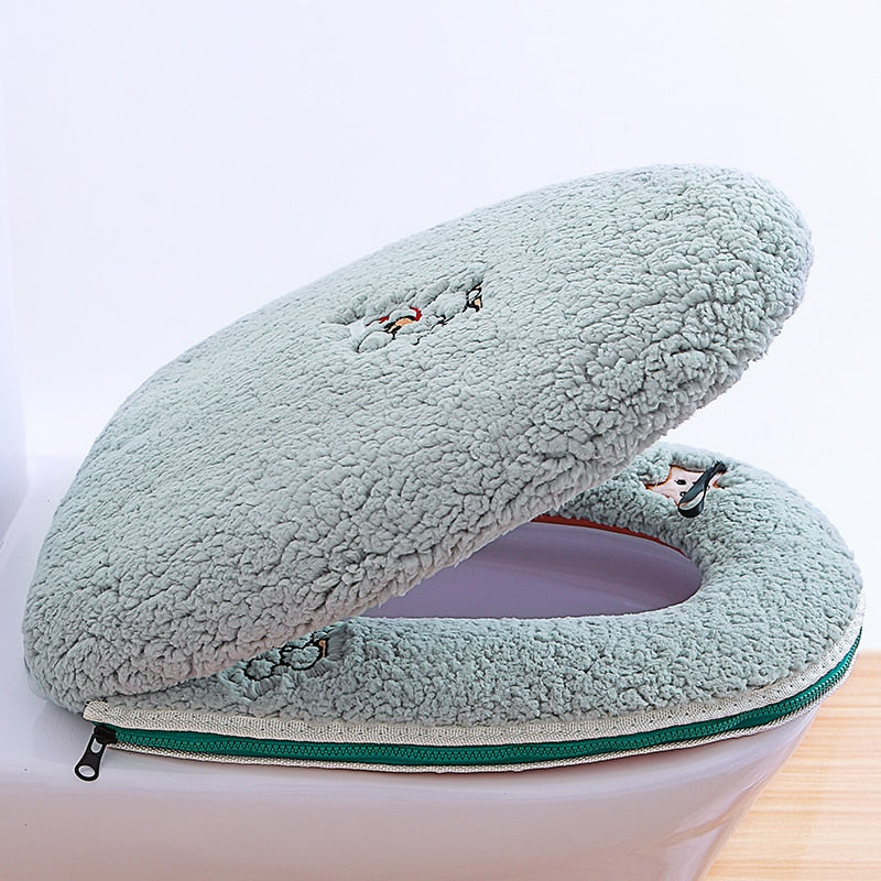Thick Toilet Seat Cover Set with Waterproof Design