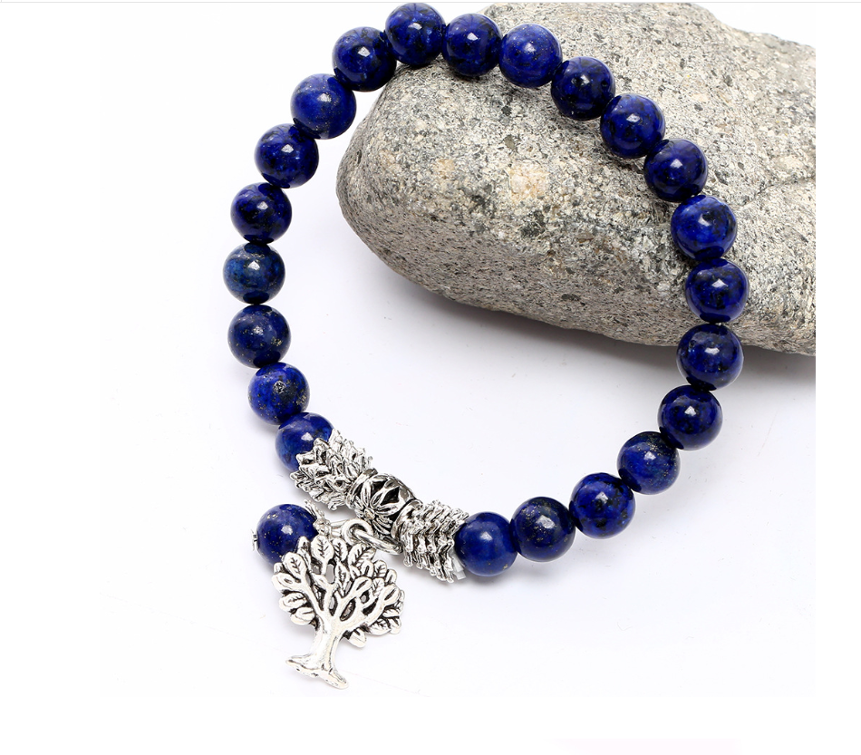 Natural Energy Stone Bracelet with Tree of Life