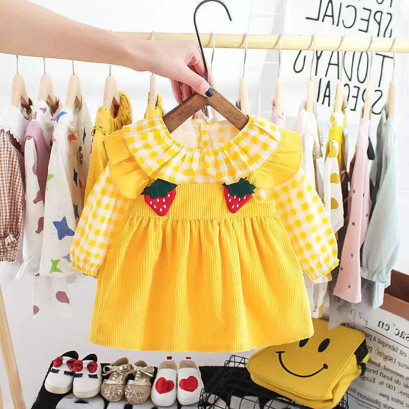 Children's Check Long Sleeve Dress
