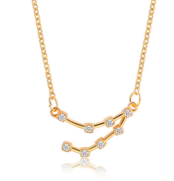 Zodiac Sign Necklace with Zircon Pendant