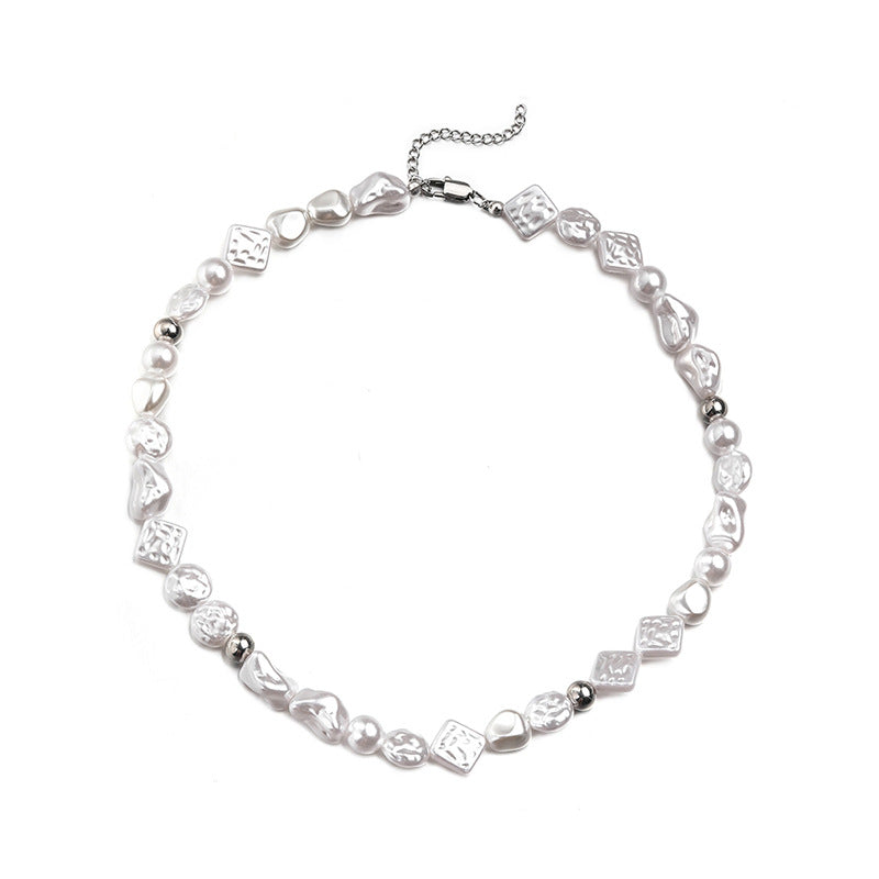 Minimalist Freshwater Pearl Necklace and Baroque Bracelet
