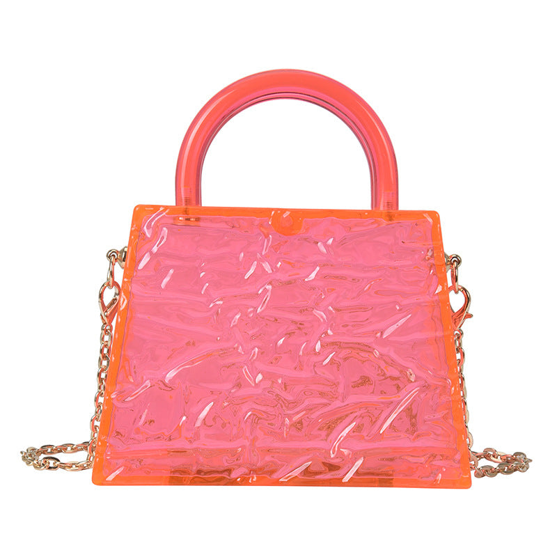 Ice Cracked Transparent Acrylic Portable Jelly Bag