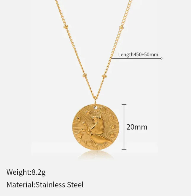 Double-Sided Zodiac Pendant Necklace