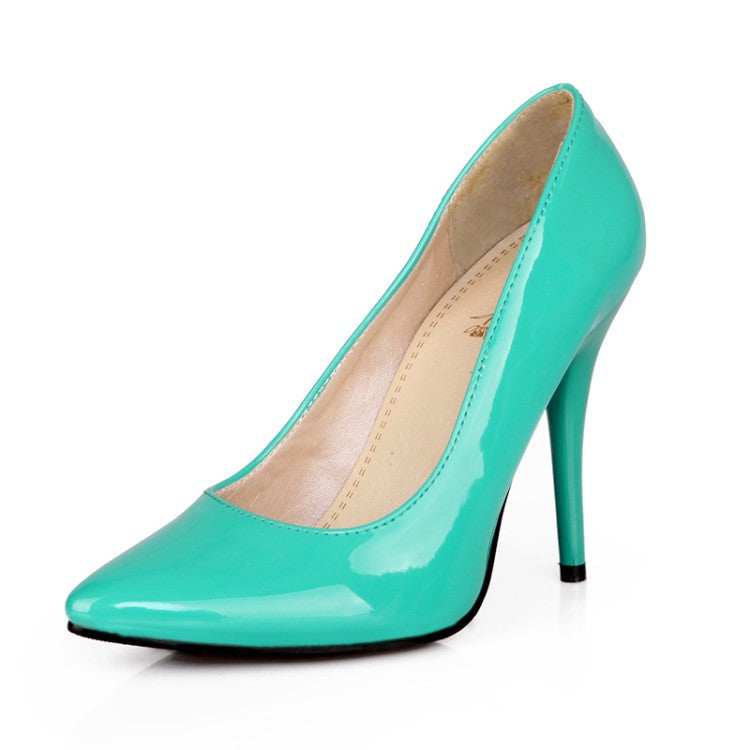 Women's Spring/Summer Patent Leather Pointed Heels