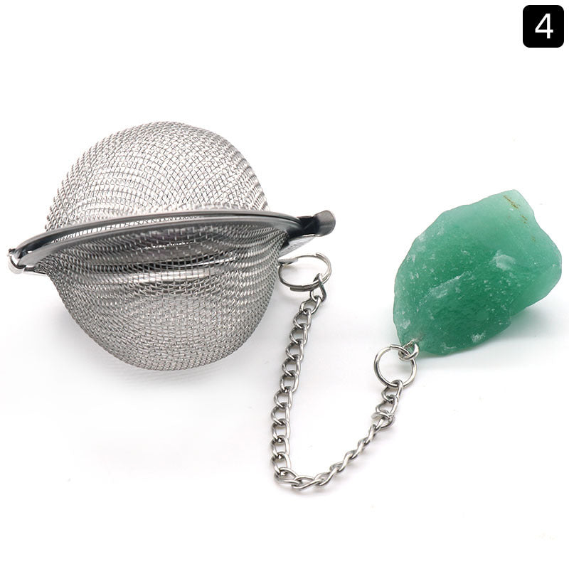 Natural Raw Gemstone Tea Filter Ball Kitchen Gadget
