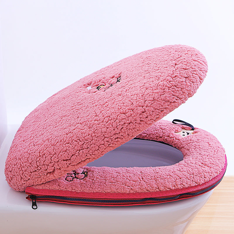 Thick Toilet Seat Cover Set with Waterproof Design
