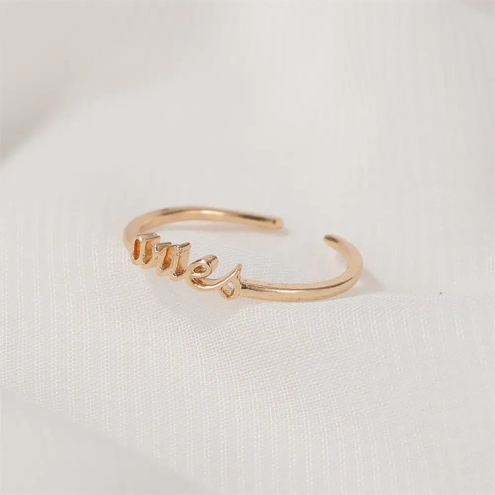 Minimalist Zodiac Sign Adjustable Ring for Women