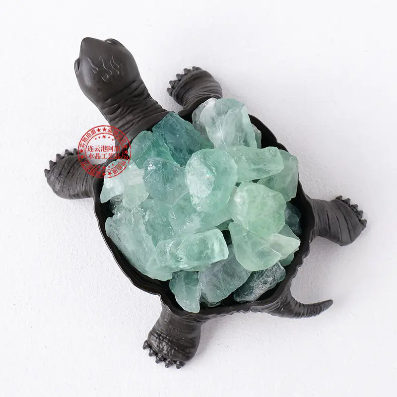 Natural Crystal Turtle Figurine with Amethyst & Citrine