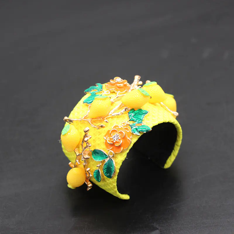 Baroque Hairband and Lemon Bracelet Fashion Set