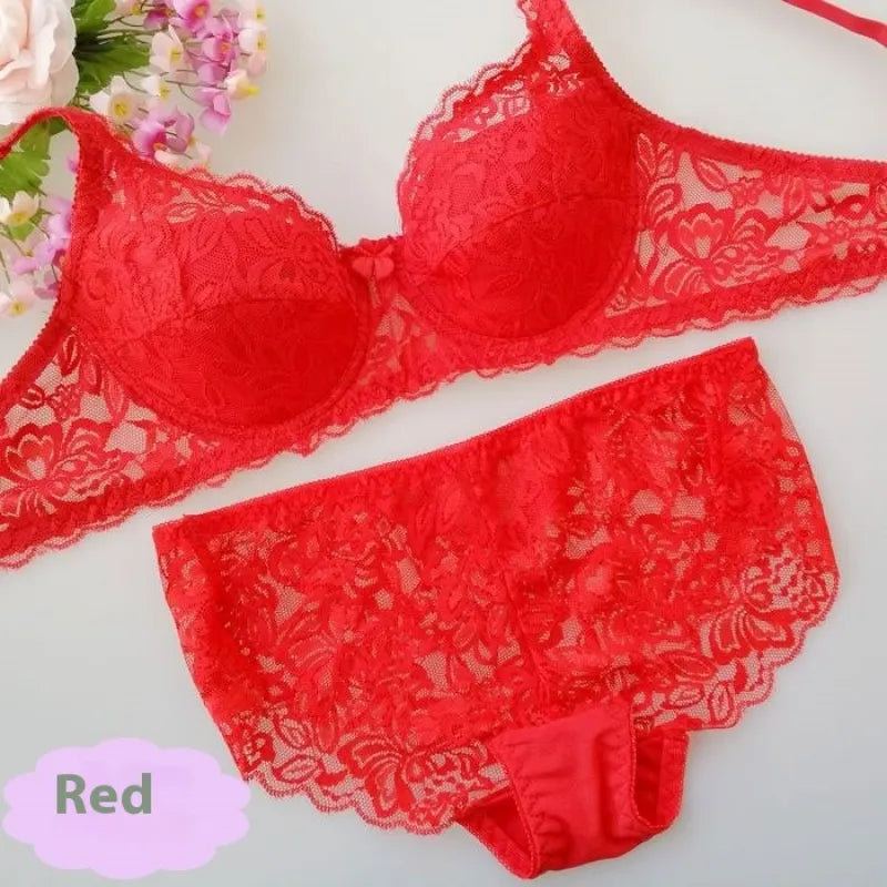 Breathable  Lace Push Up Bra Set