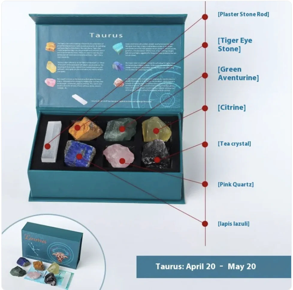 Zodiac Natural Crystal Stone Set