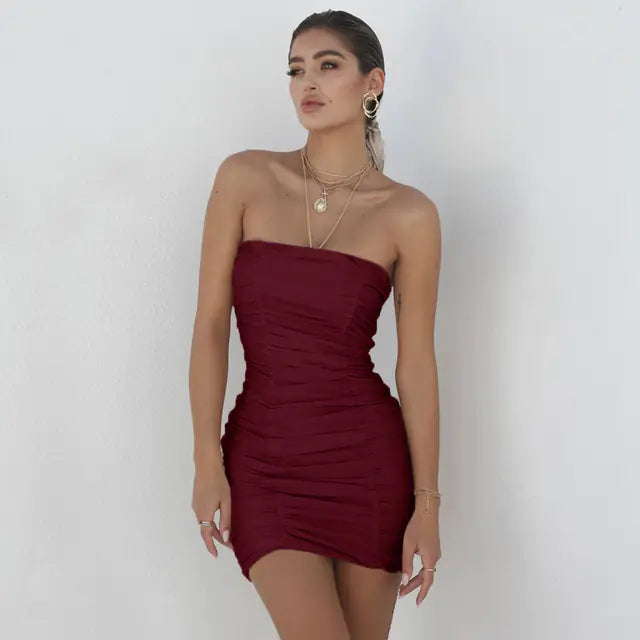 Elegant Strapless Summer Dress