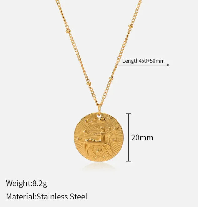 Double-Sided Zodiac Pendant Necklace