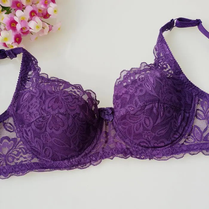 Breathable  Lace Push Up Bra Set