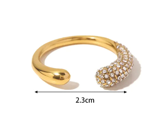 Stainless Steel Zircon Elegance Ring