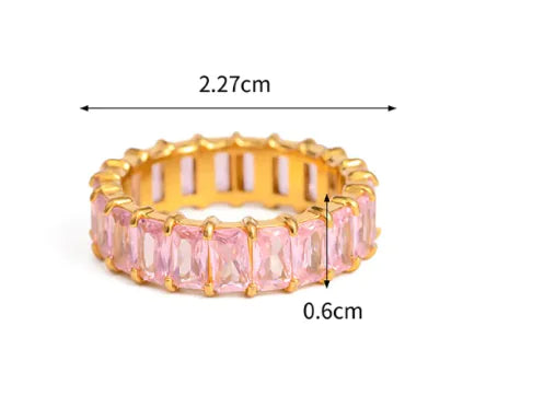 Stainless Steel Zircon Elegance Ring