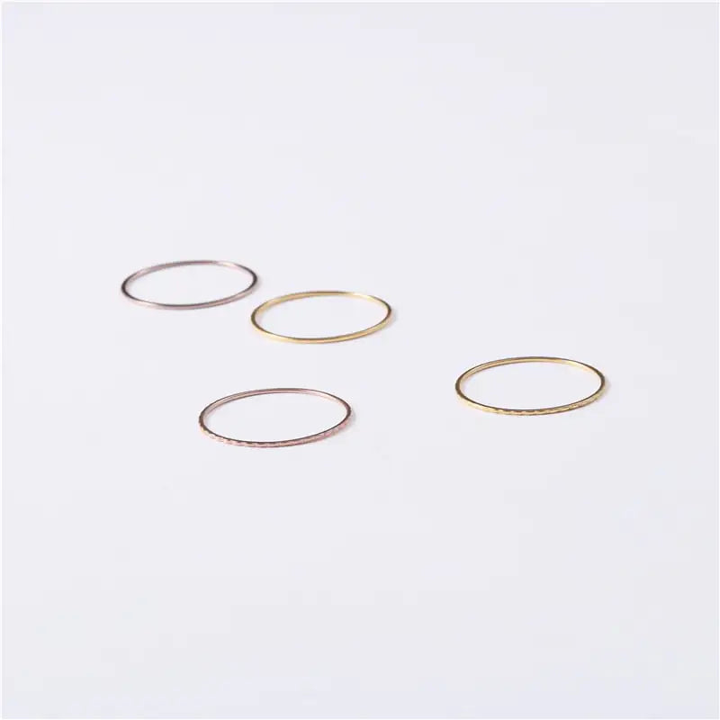 18K Fine Glossy Stacked Titanium Steel Ring