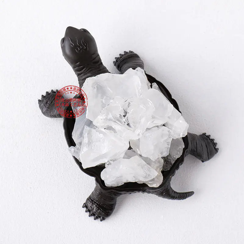 Natural Crystal Turtle Figurine with Amethyst & Citrine