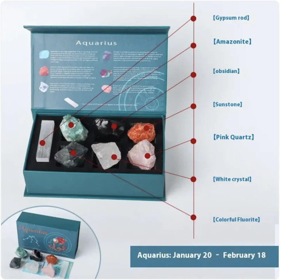 Zodiac Natural Crystal Stone Set