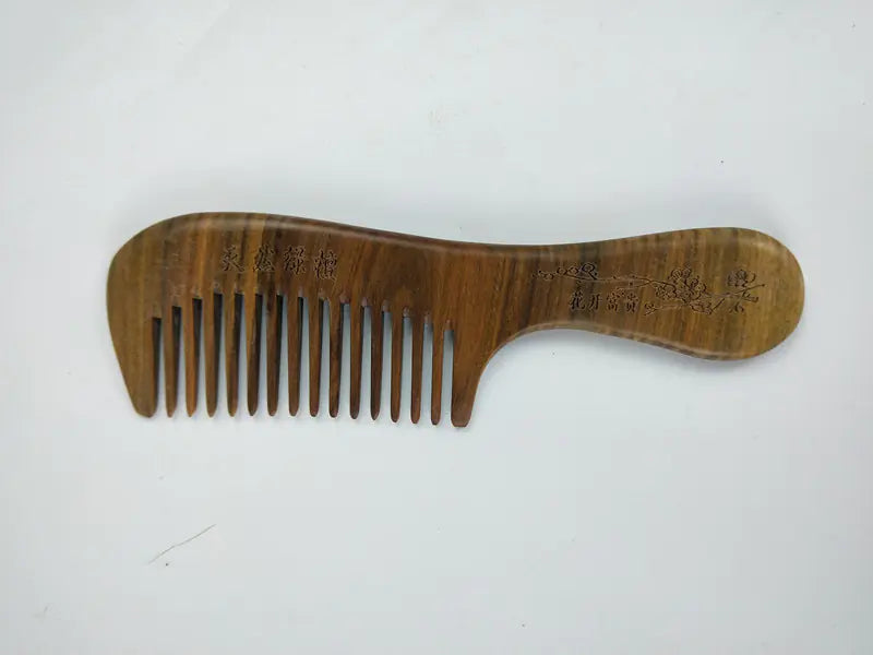 Sandalwood Hair Comb - Green Wooden Meridian Comb