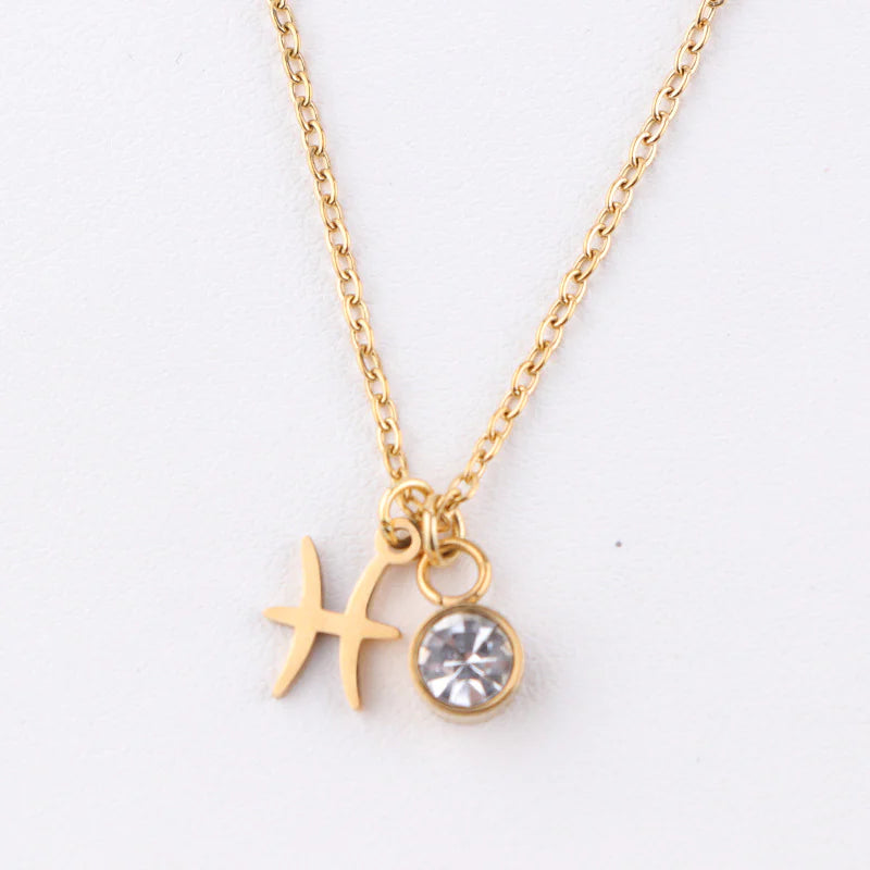 Zodiac Birthstone Gold Necklace