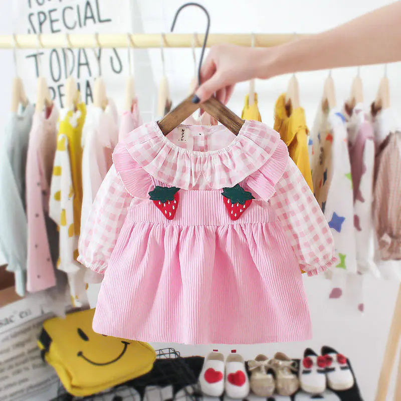 Children's Check Long Sleeve Dress