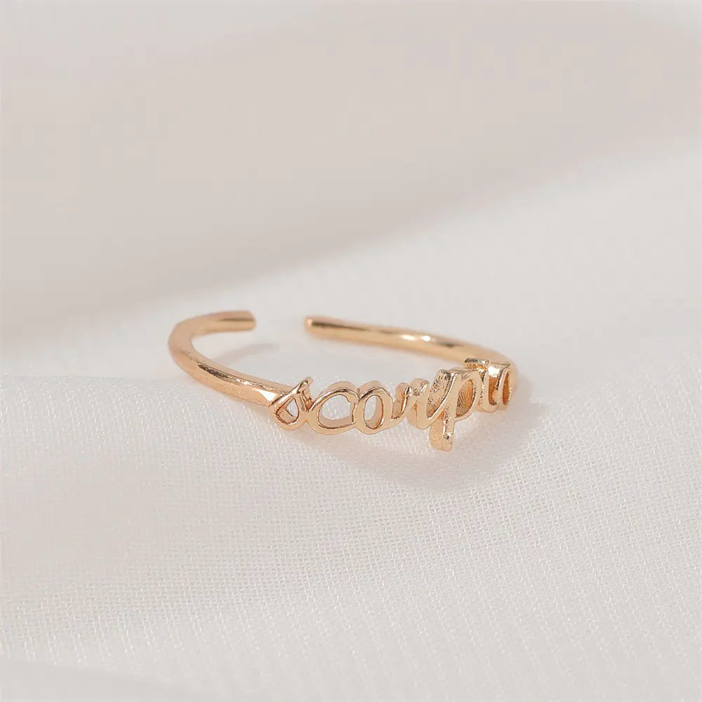 Minimalist Zodiac Sign Adjustable Ring for Women