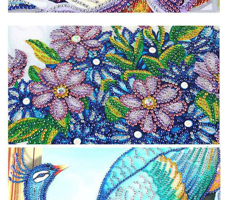 5D Peacock Girl Diamond Painting with AB Drills