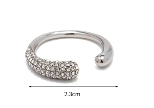 Stainless Steel Zircon Elegance Ring