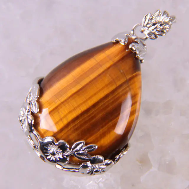 Tigereye Carnelian Teardrop Bead and Lapis Howlite Gem