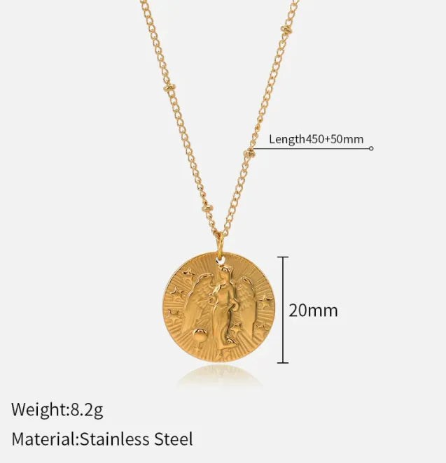 Double-Sided Zodiac Pendant Necklace