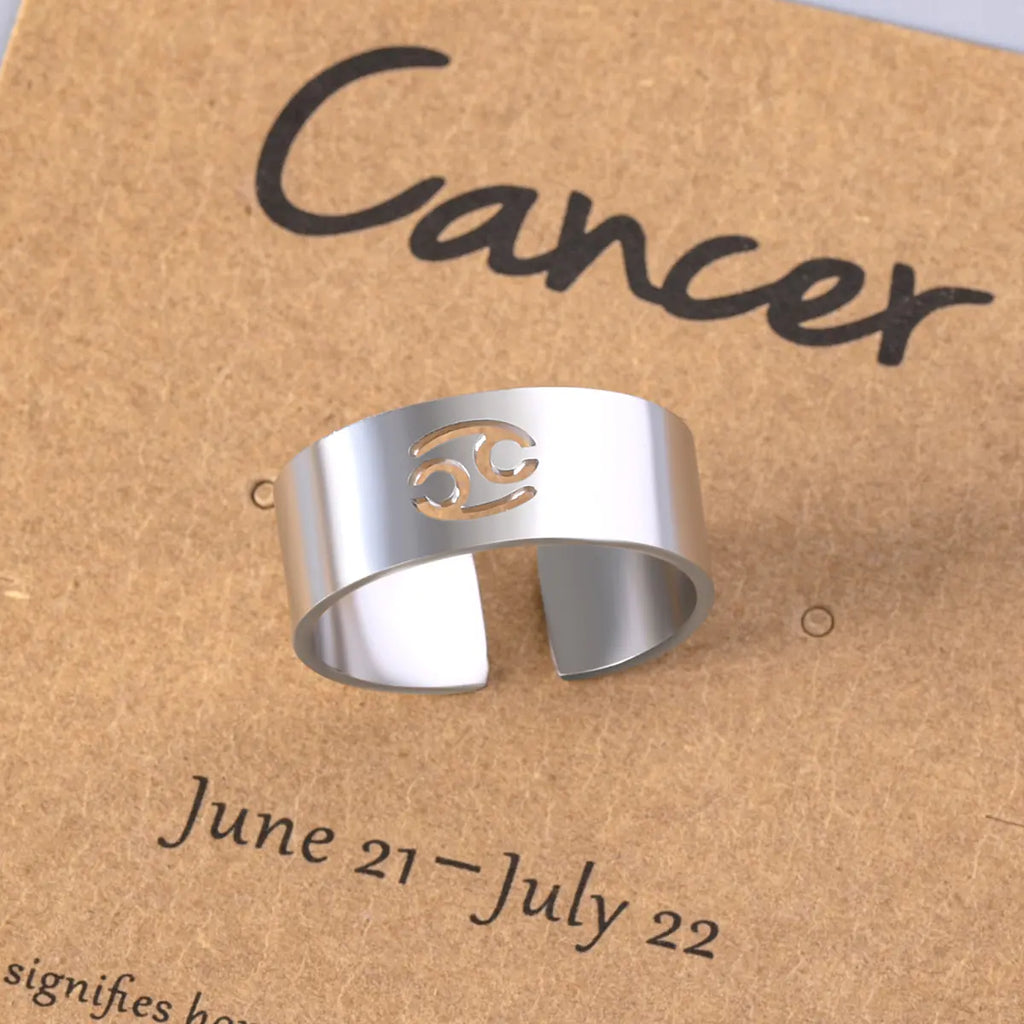 Virgo Zodiac Stainless Steel Ring with Card Packaging