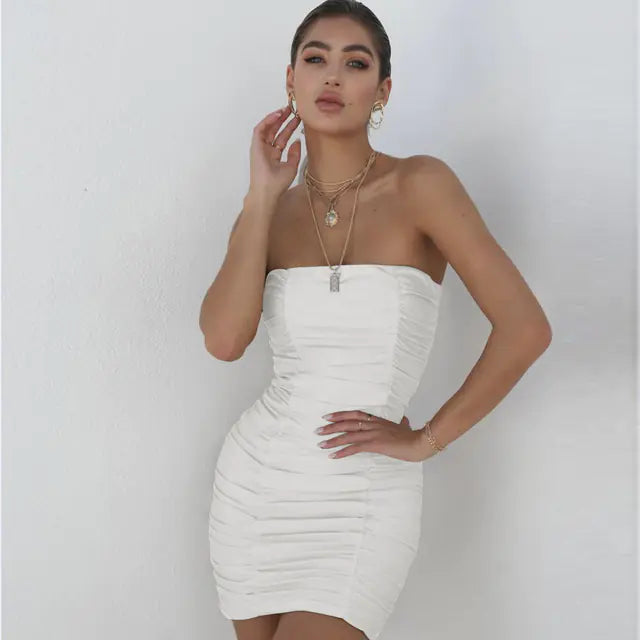 Elegant Strapless Summer Dress