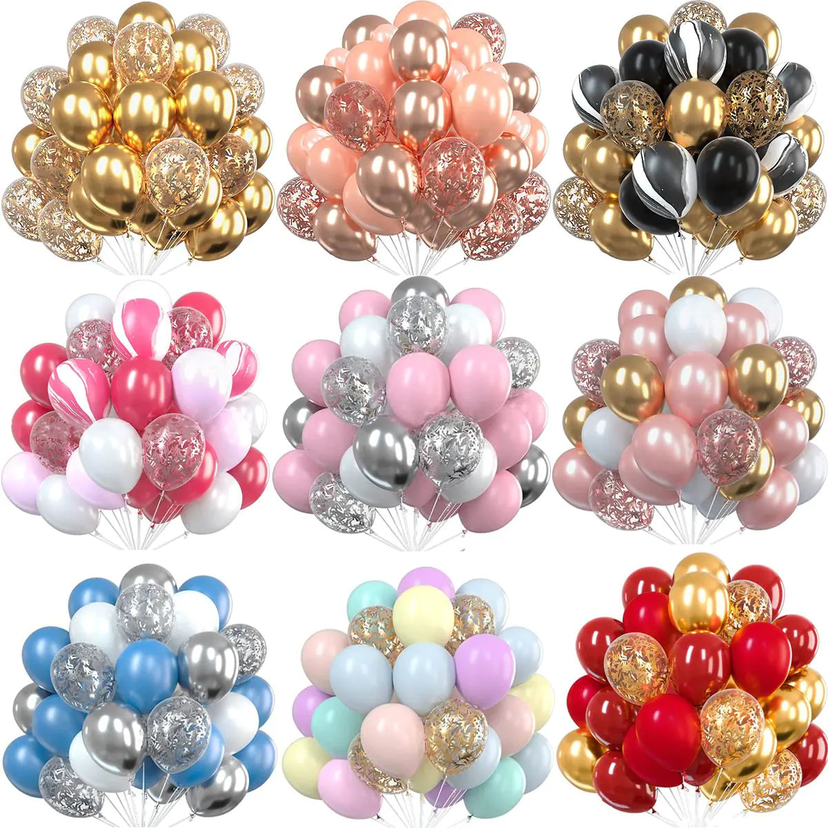 30pcs Gold and Rose Gold Agate Latex Balloon Set