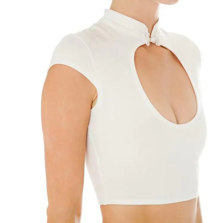 Hollow Front Tight Fit Sexy T-Shirt