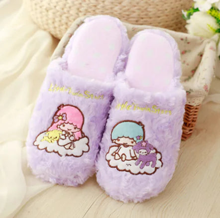 Cute Gemini Thick-Soled Cotton Slippers for Women