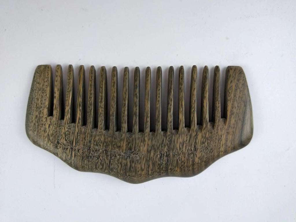 Sandalwood Hair Comb - Green Wooden Meridian Comb