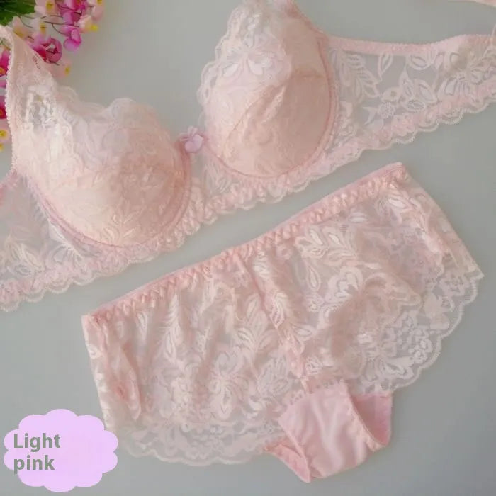 Breathable  Lace Push Up Bra Set