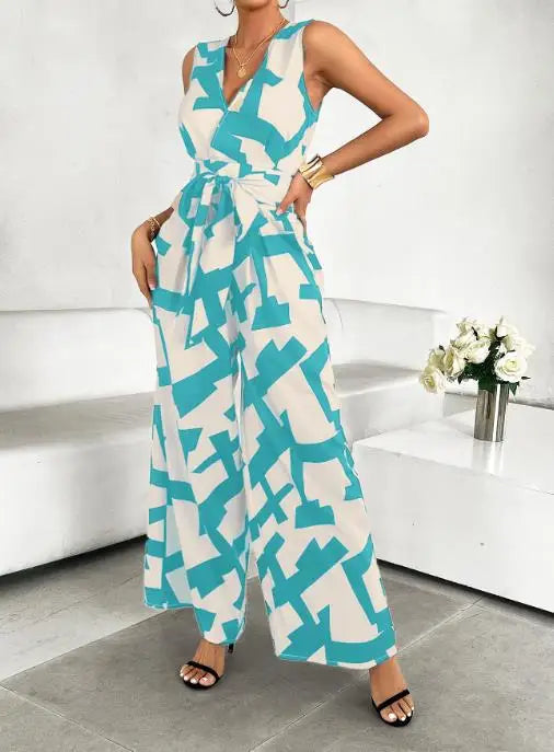 Printed Wide Leg Jumpsuit