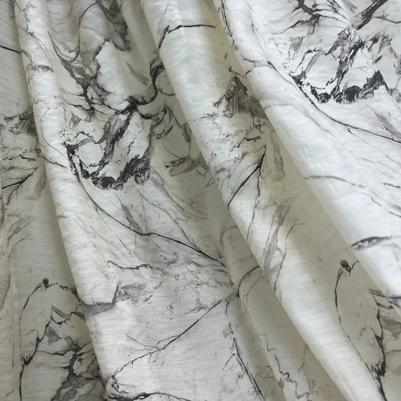 Marbled Grey Lyocell Printed Fabric