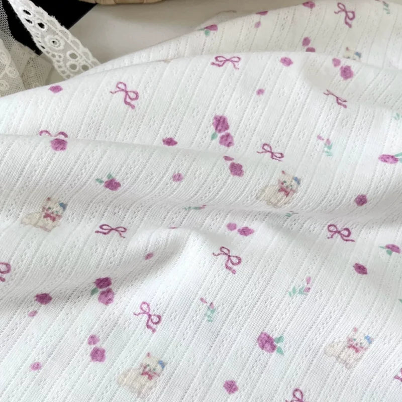 Knitted Elastic Floral Fabric