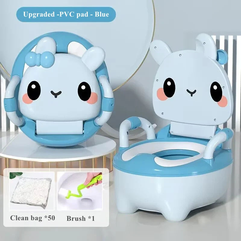 Children's Pot 1-6 Years Old Upgraded Cute Rabbit Baby Toilet Seat Baby Potty Portable Stool Boys & Girls Safe Trainer Seat WC