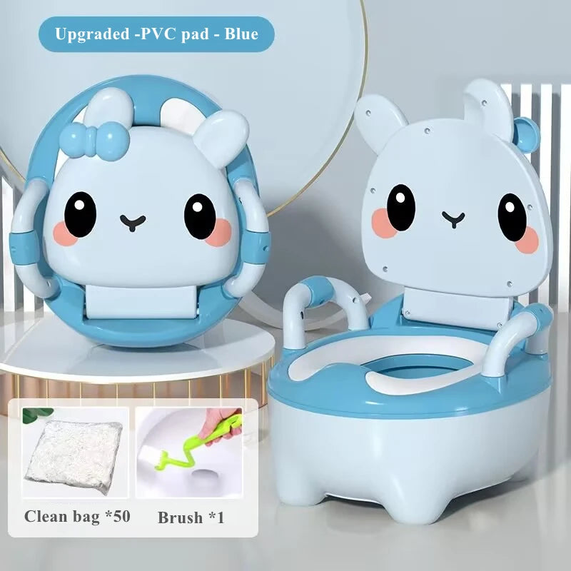 Children's Pot 1-6 Years Old Upgraded Cute Rabbit Baby Toilet Seat Baby Potty Portable Stool Boys & Girls Safe Trainer Seat WC