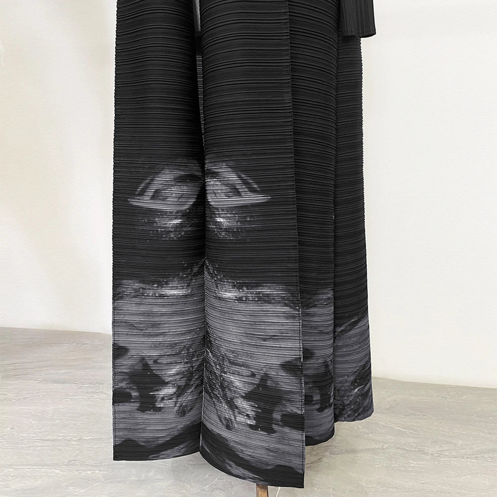 Black Printed Abaya
