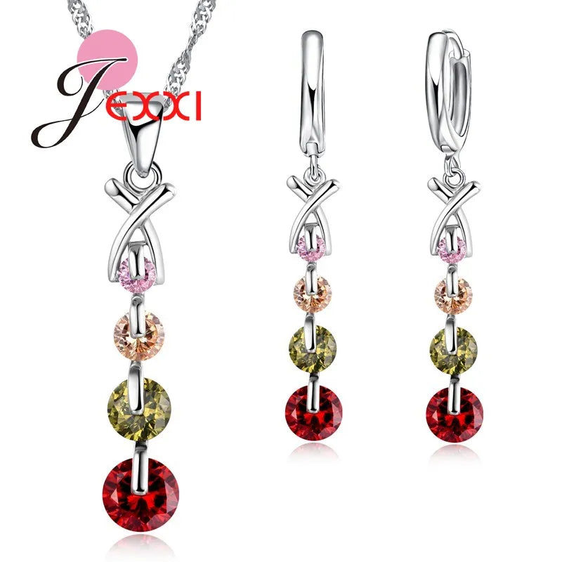 Colorful Crystal Jewelry Set